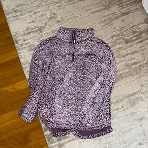 Purple sherpa quarter zip from Francesca’s